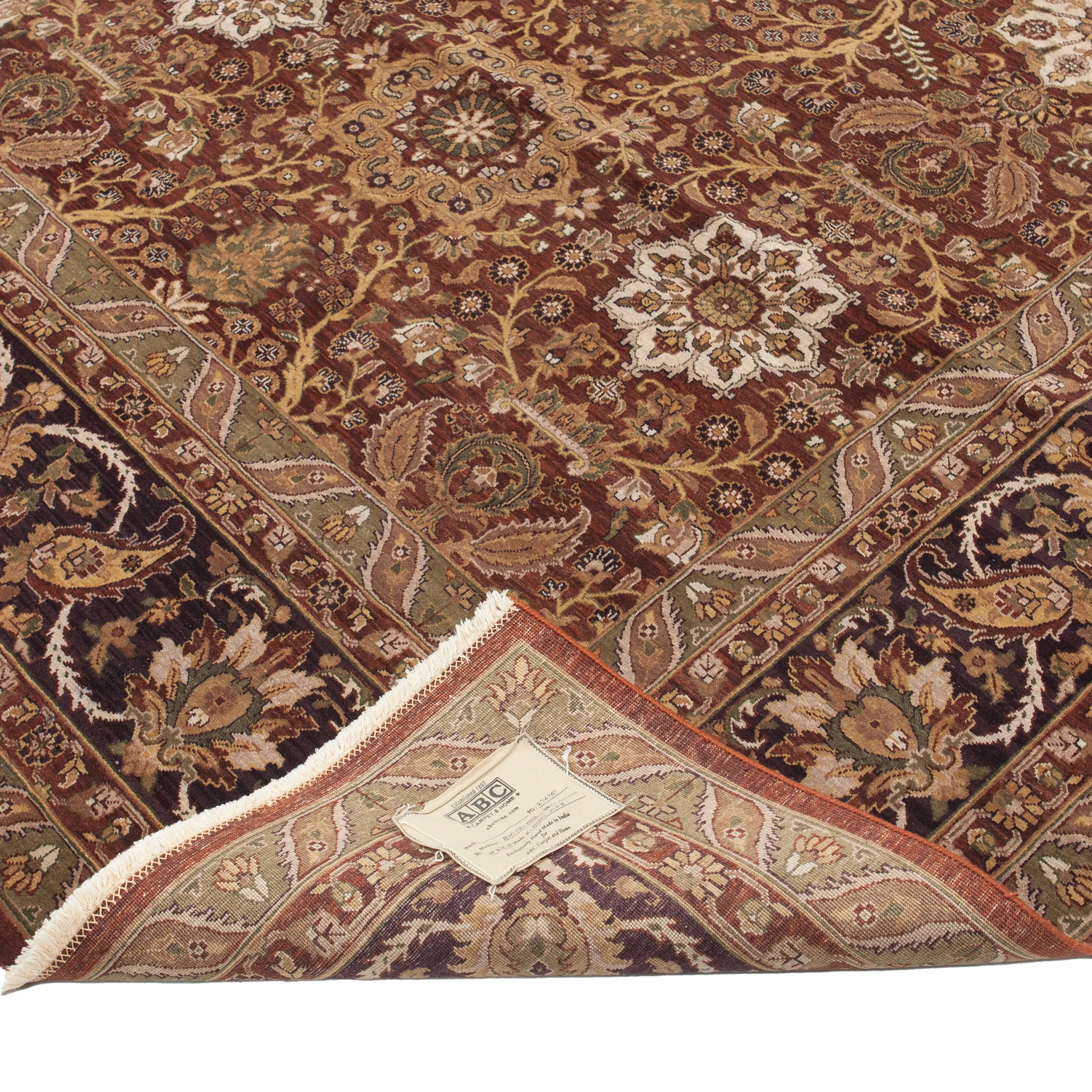 Brown Traditional Wool Rug - 10' x 14'