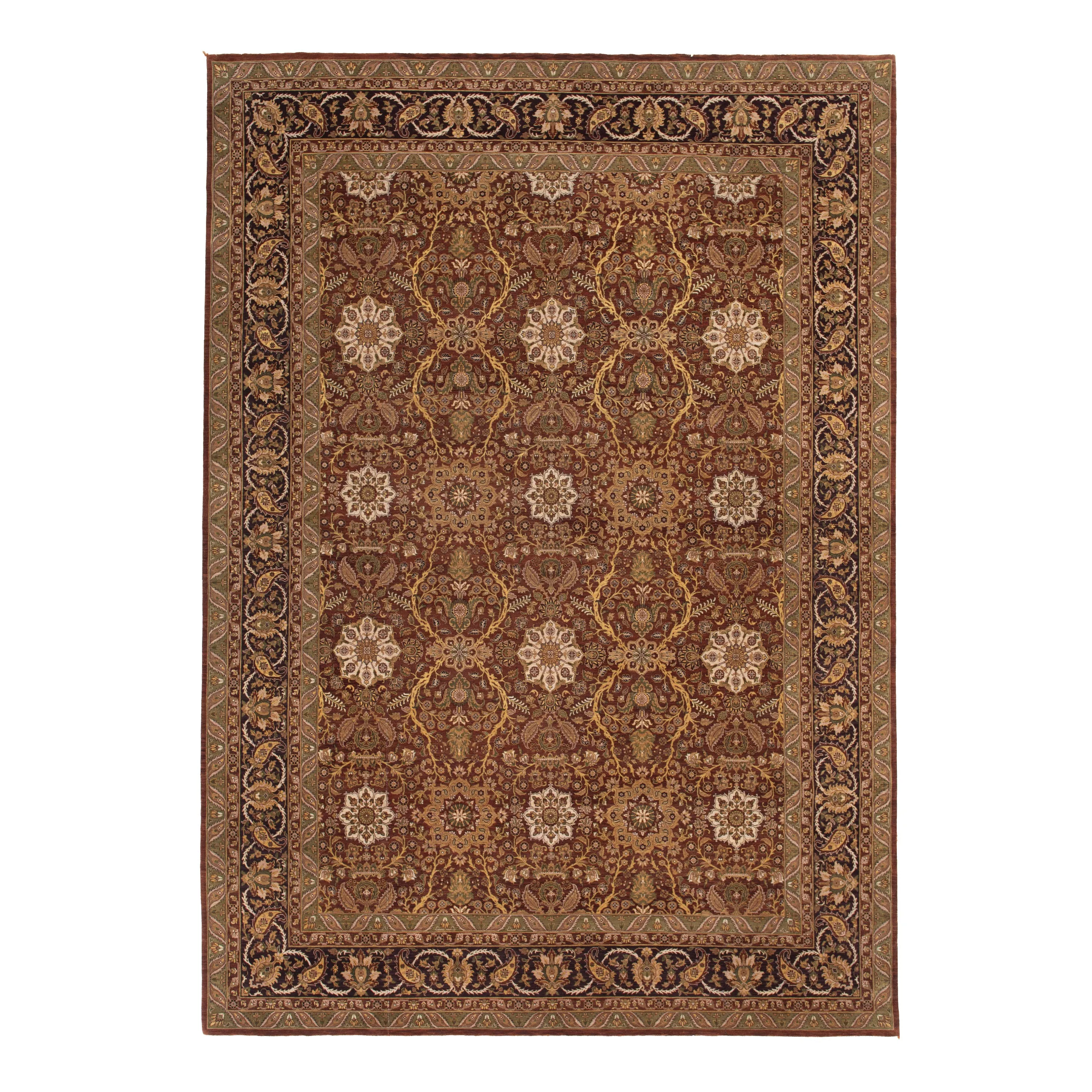 Brown Traditional Wool Rug - 10' x 14'