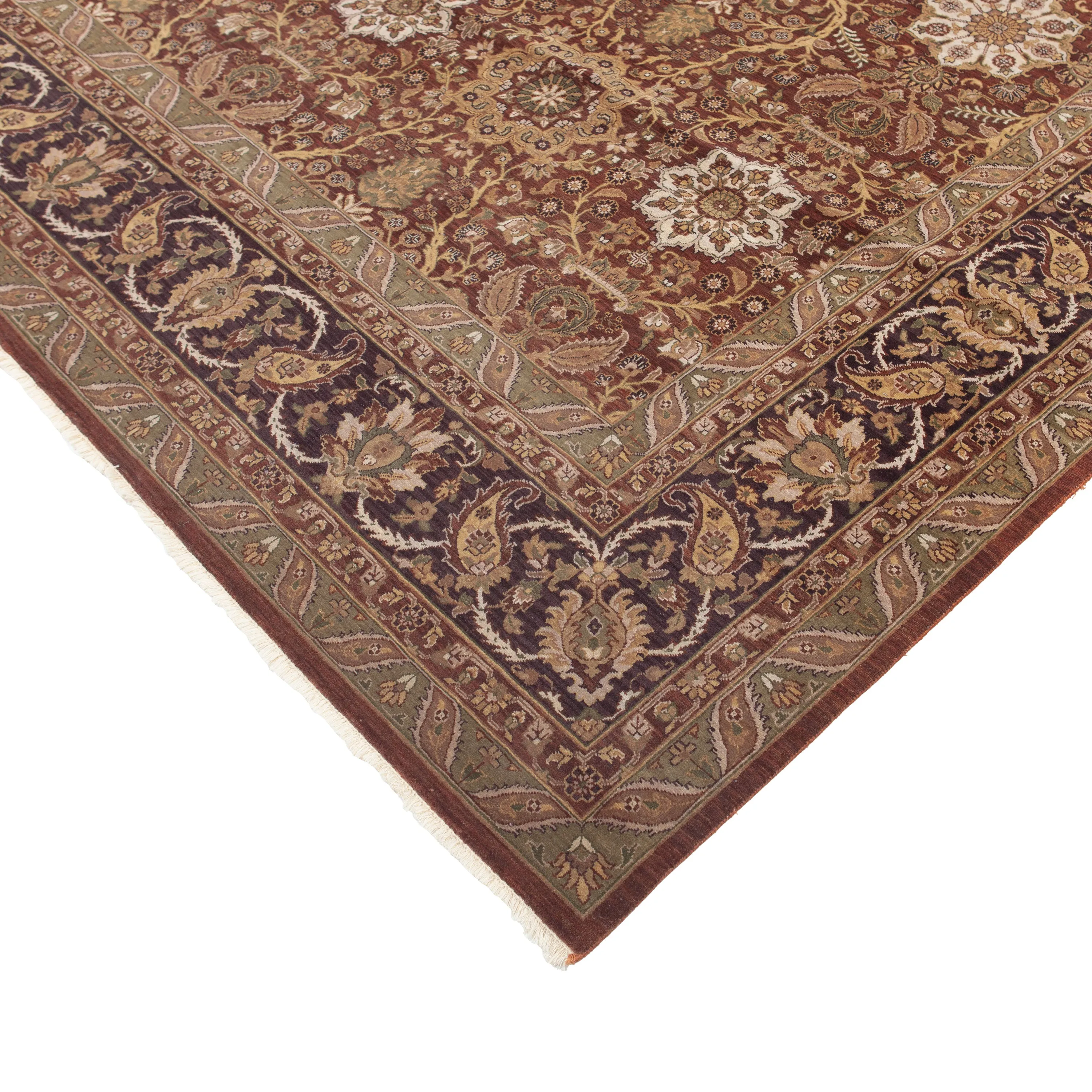 Brown Traditional Wool Rug - 10' x 14'
