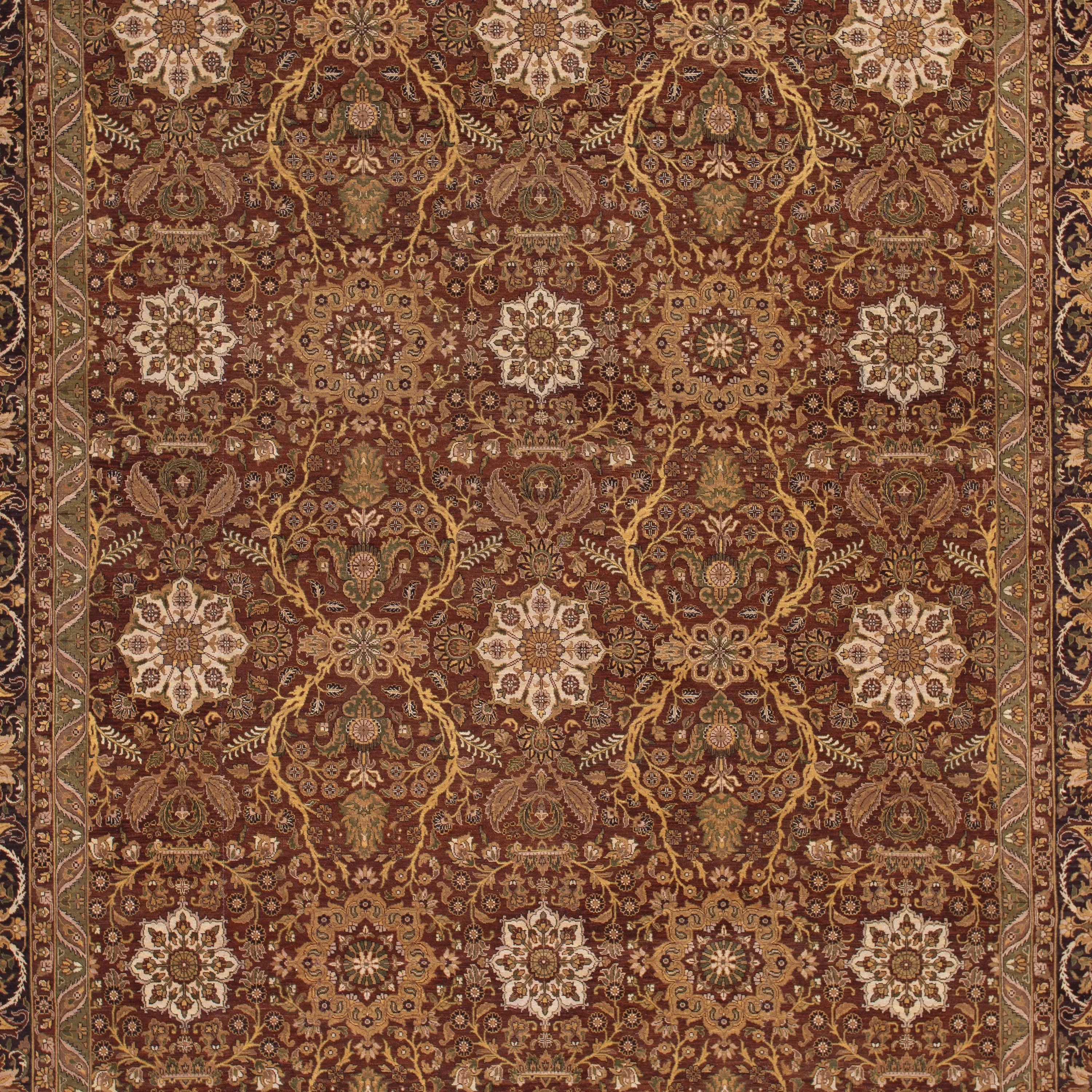 Brown Traditional Wool Rug - 10' x 14'