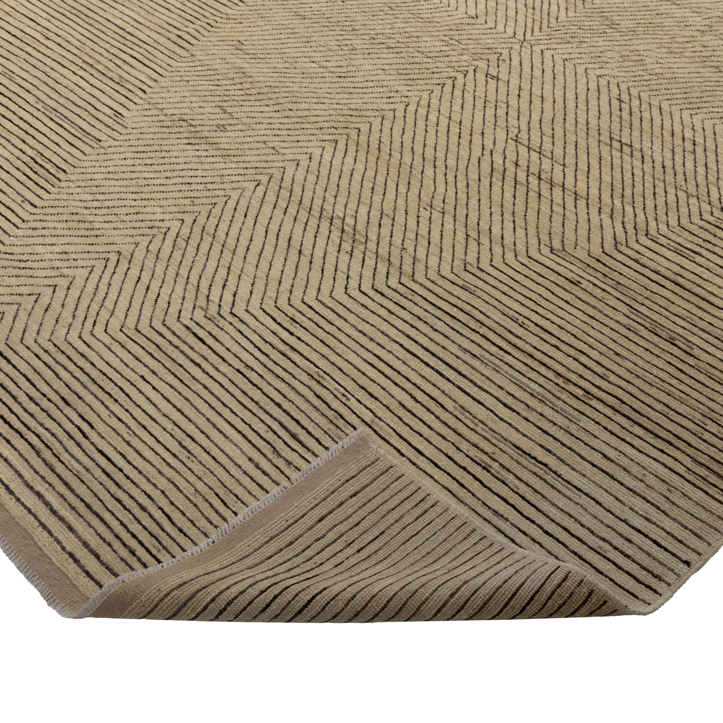 Brown Zameen Transitional Wool Rug- 7'9" x 11'2"