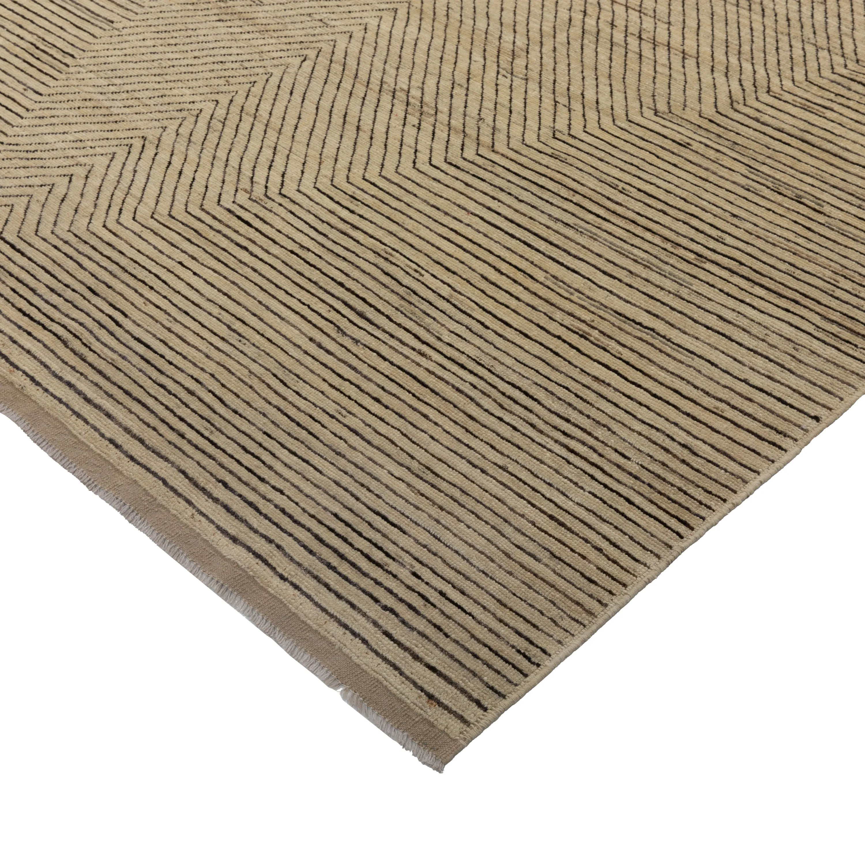 Brown Zameen Transitional Wool Rug- 7'9" x 11'2"