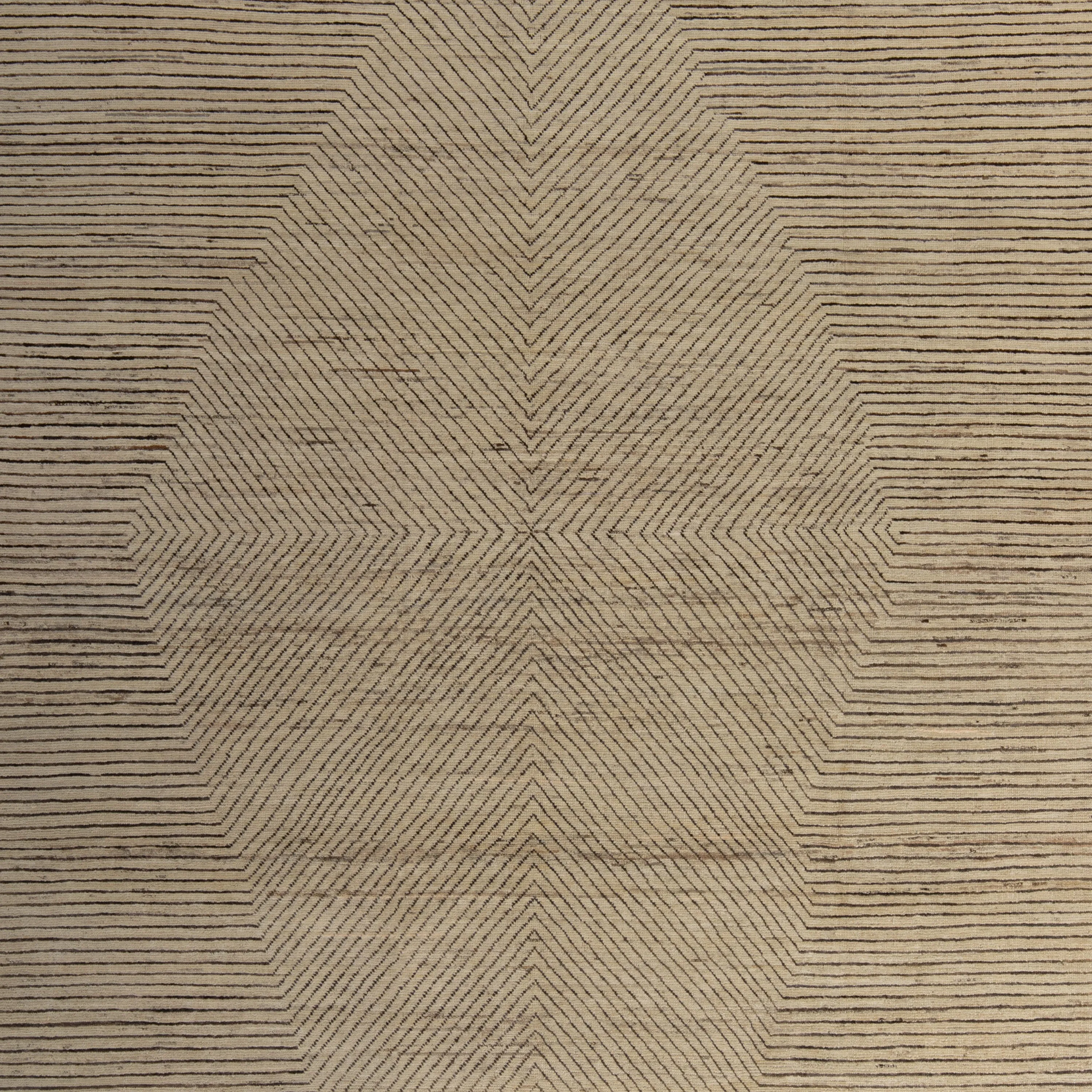 Brown Zameen Transitional Wool Rug- 7'9" x 11'2"