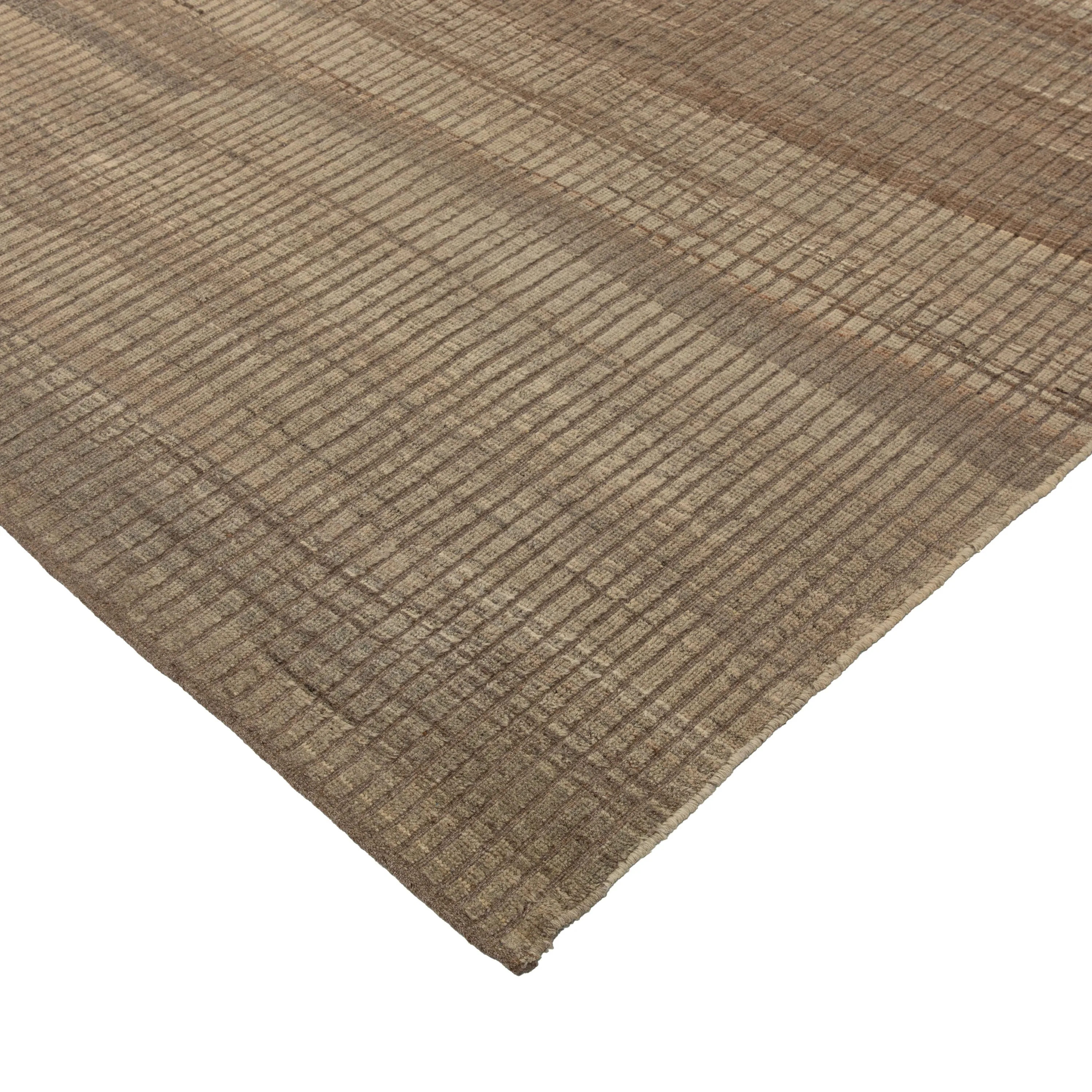 Brown Zameen Transitional Wool Rug - 9'6" x 12'