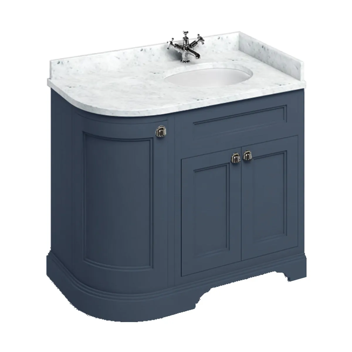Burlington 1000 Freestanding Curved Corner Vanity Unit With Worktop and Basin