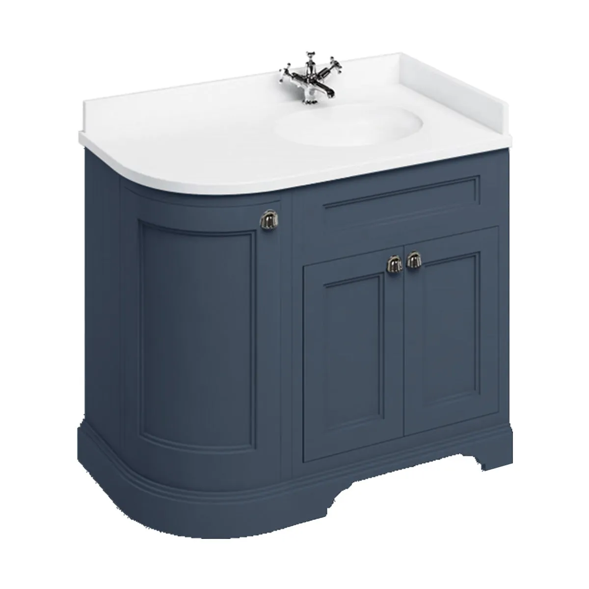 Burlington 1000 Freestanding Curved Corner Vanity Unit With Worktop and Basin