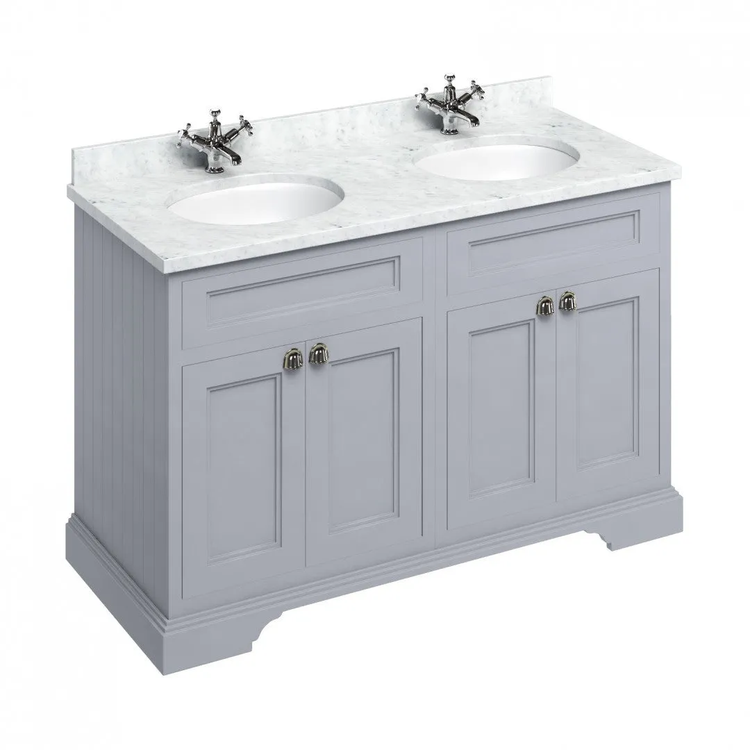 Burlington 1300 Freestanding 4-Door Vanity Unit With Worktop and Double Bowl