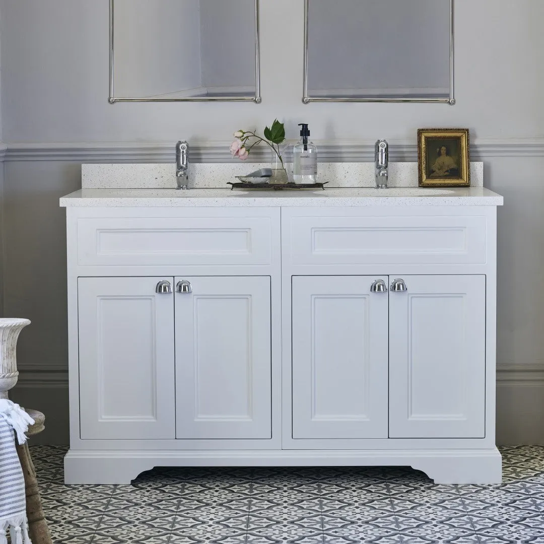 Burlington 1300 Freestanding 4-Door Vanity Unit With Worktop and Double Bowl