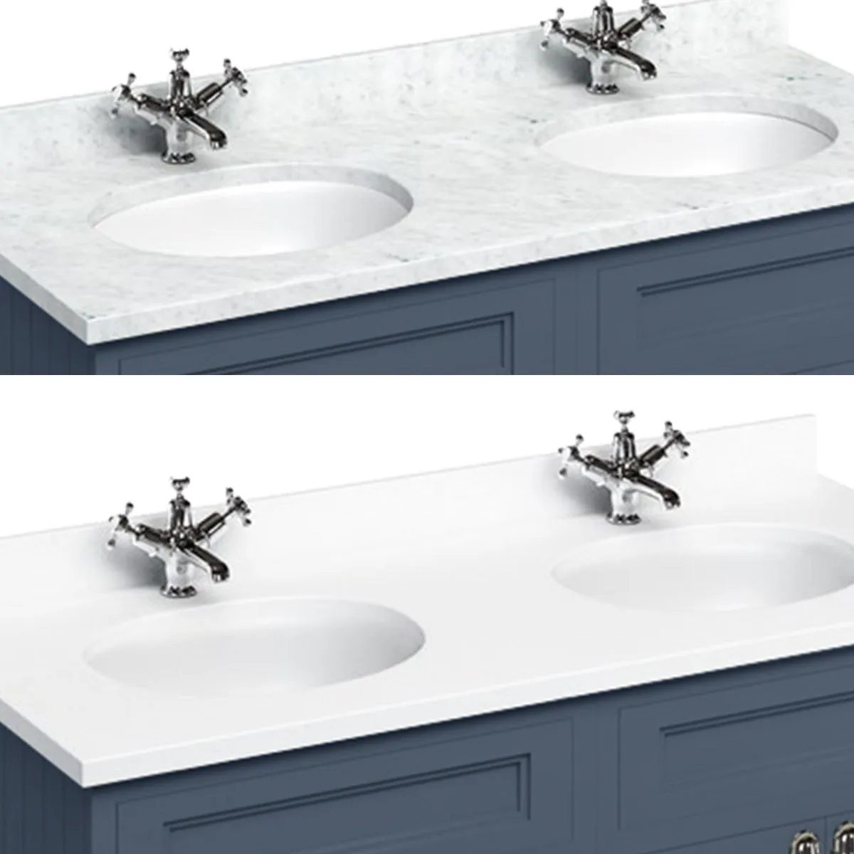 Burlington 1300 Freestanding 4-Door Vanity Unit With Worktop and Double Bowl