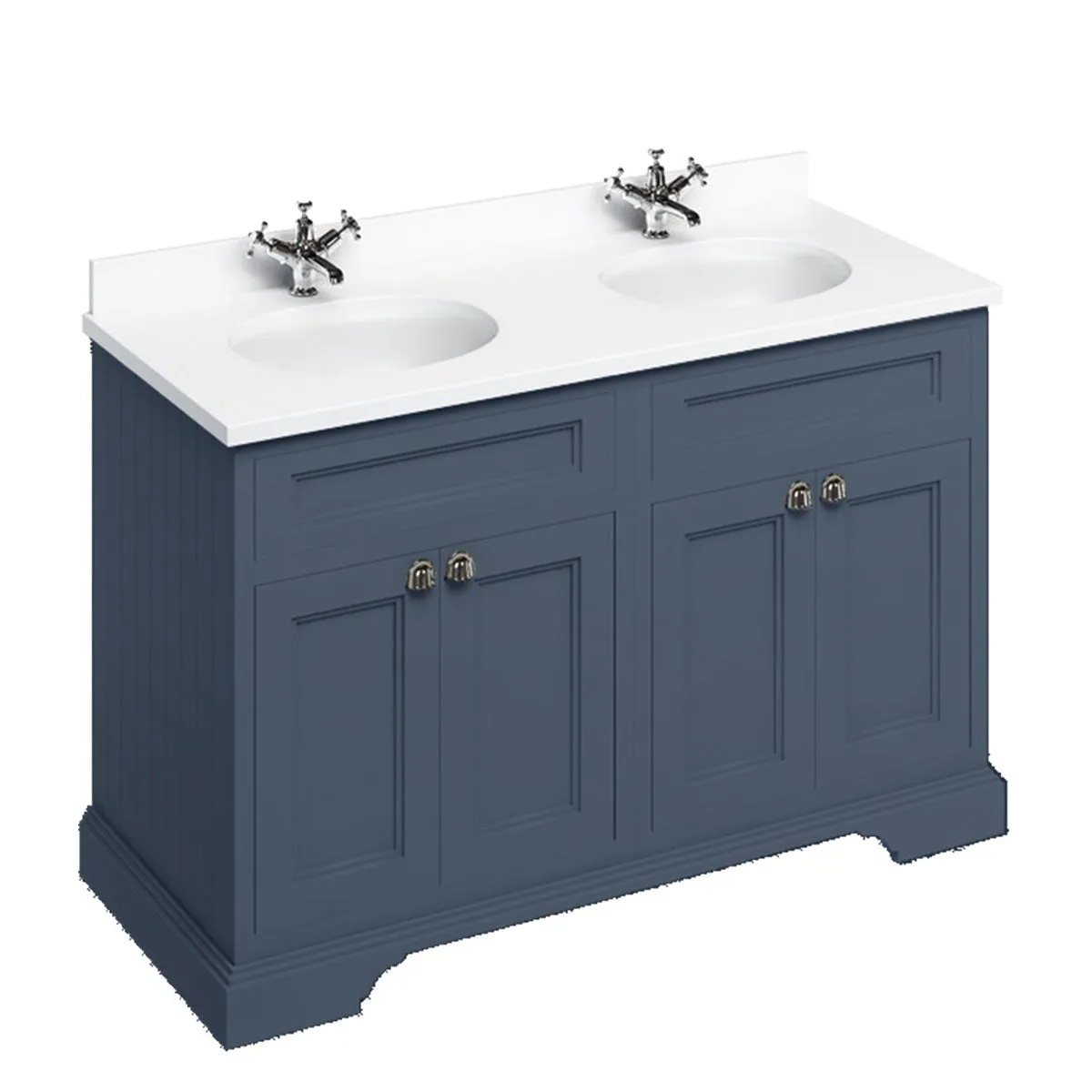 Burlington 1300 Freestanding 4-Door Vanity Unit With Worktop and Double Bowl