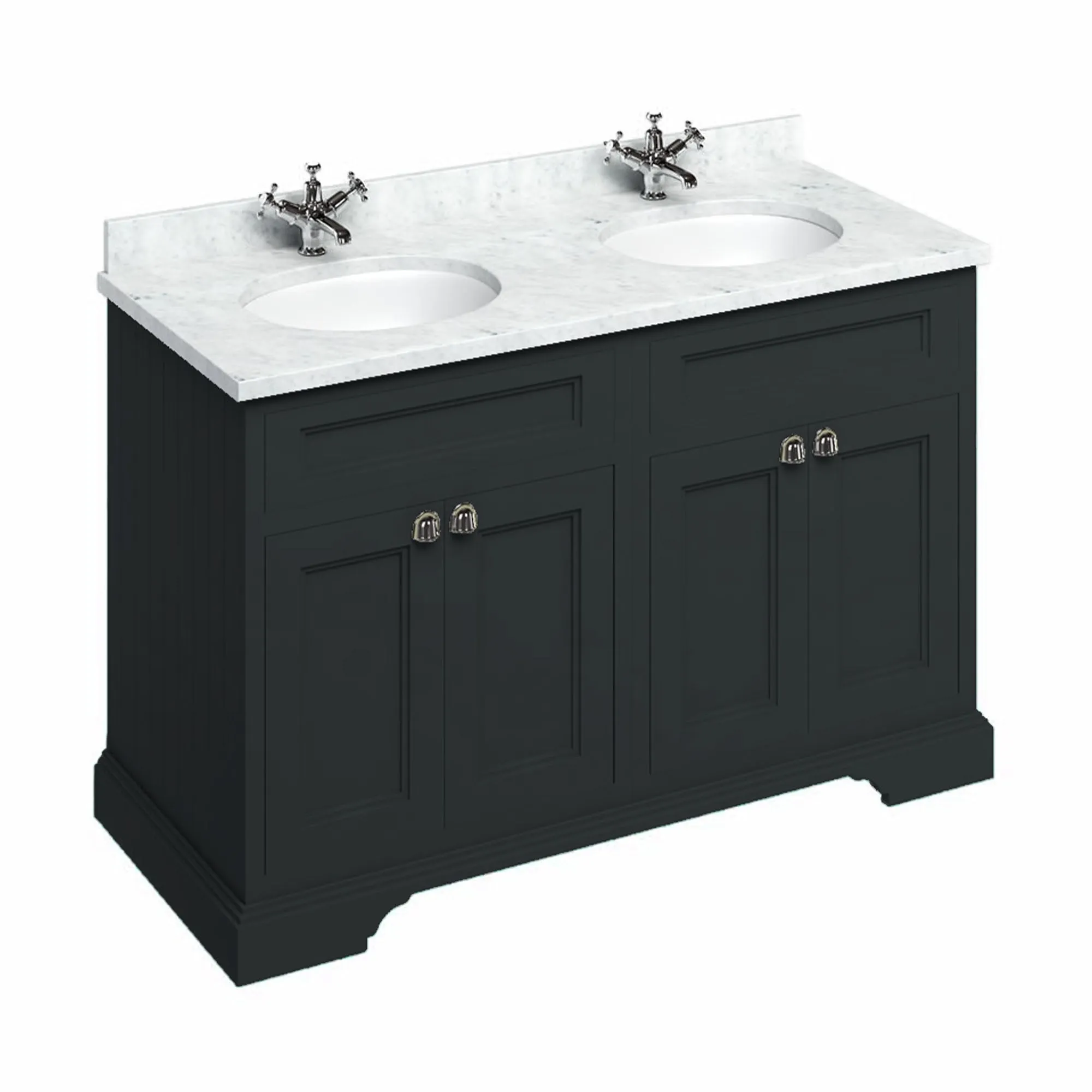 Burlington 1300 Freestanding 4-Door Vanity Unit With Worktop and Double Bowl