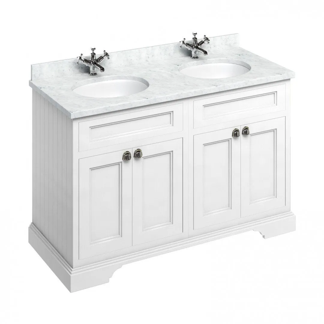 Burlington 1300 Freestanding 4-Door Vanity Unit With Worktop and Double Bowl