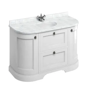 Burlington 1340 Freestanding 2 Drawer 2 Door Curved Vanity Unit With Worktop and Basin