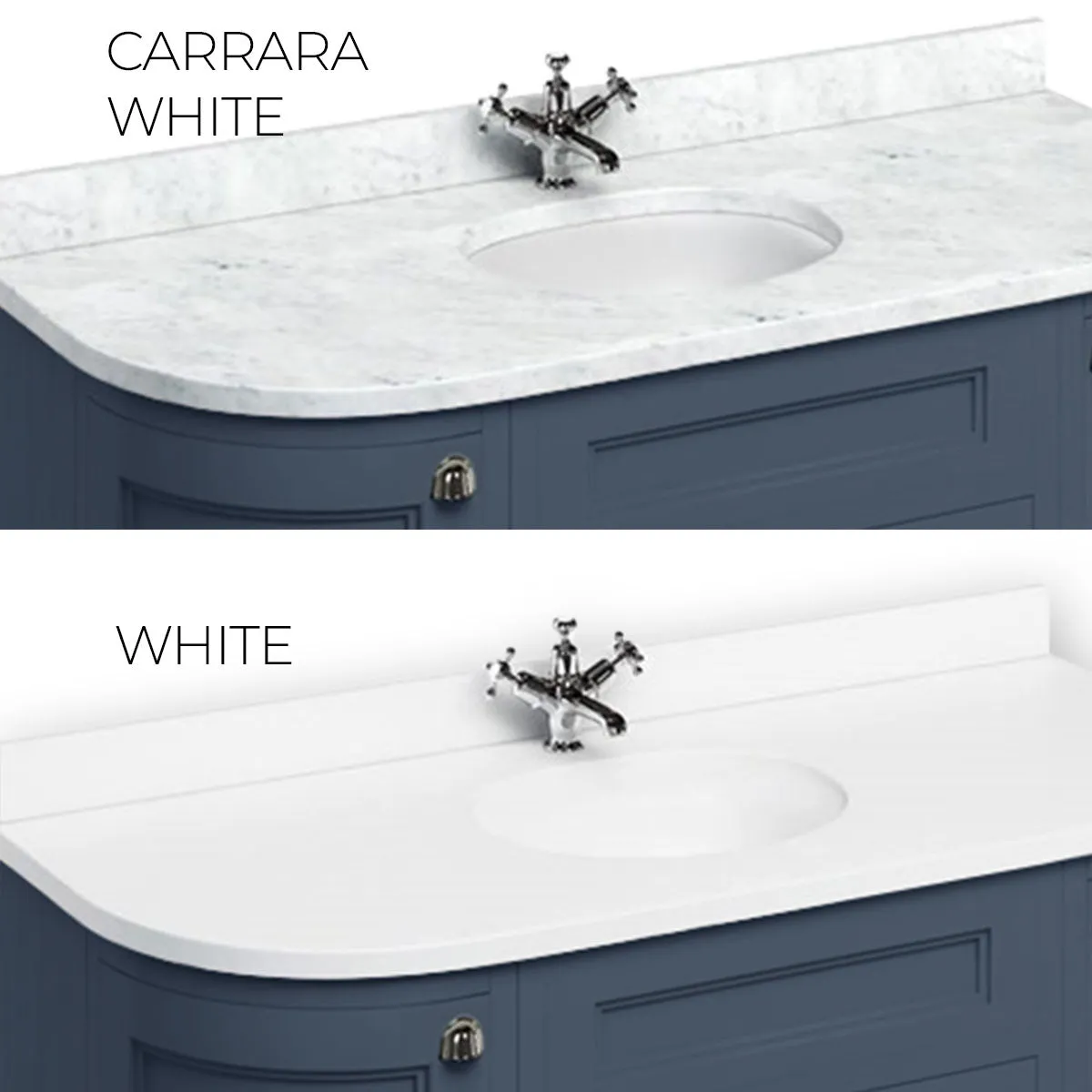 Burlington 1340 Freestanding 4-Door Curved Vanity Unit With Worktop and Basin