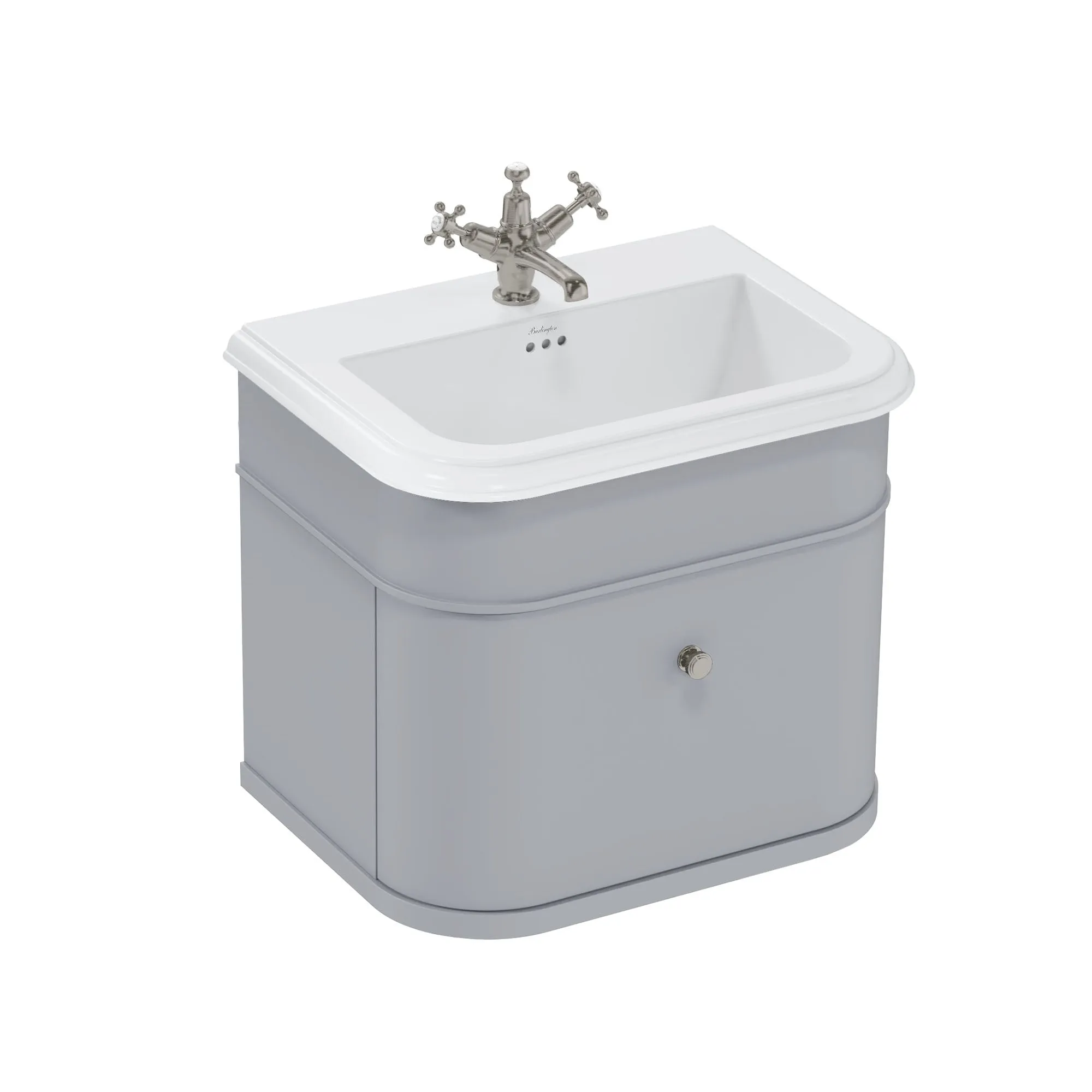Burlington Chalfont Wall Mounted Vanity Unit With Ceramic Washbasin - Classic Grey