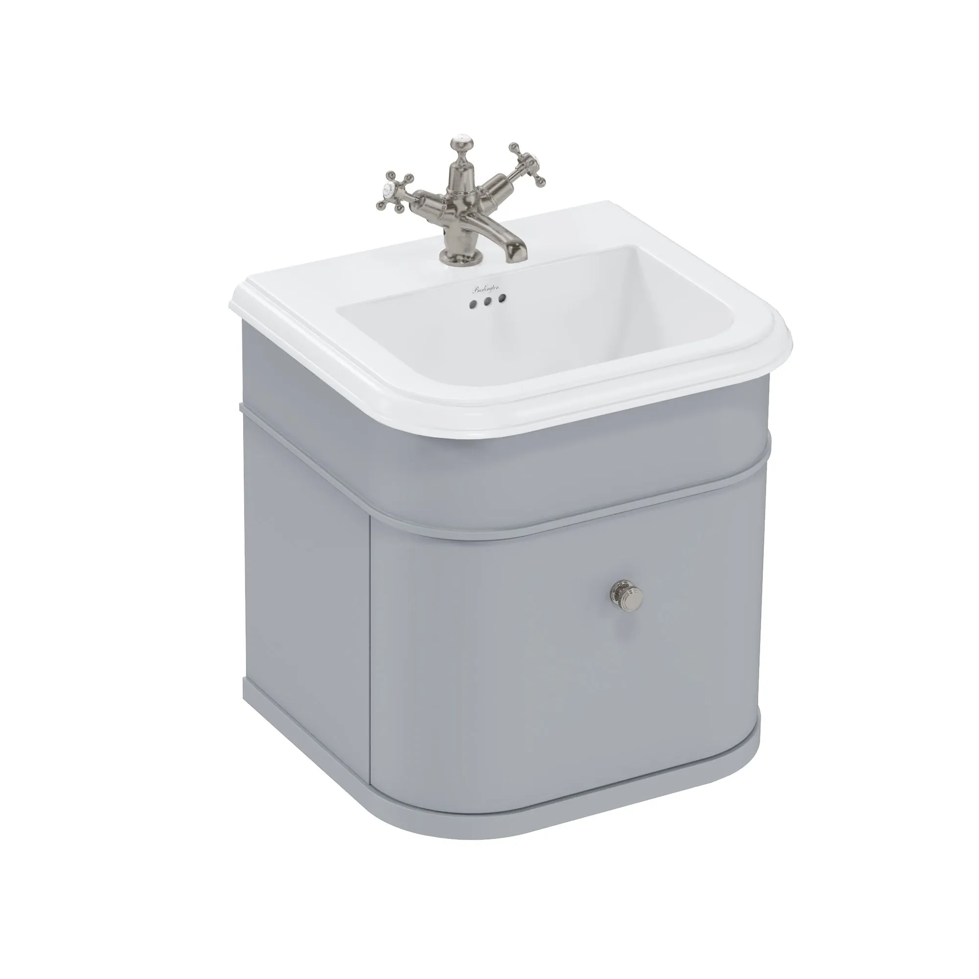 Burlington Chalfont Wall Mounted Vanity Unit With Ceramic Washbasin - Classic Grey
