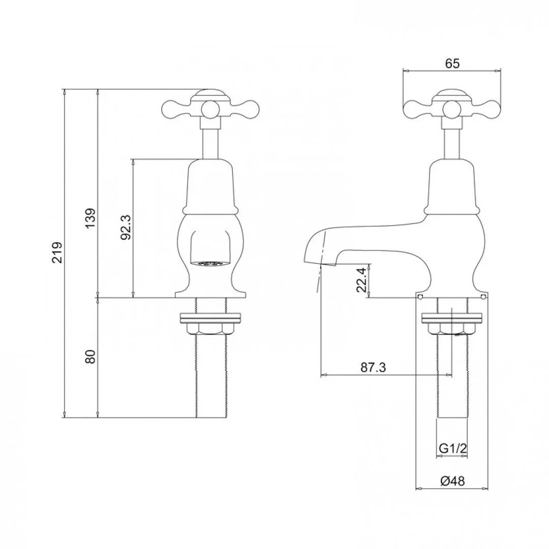 Burlington Claremont 3 Inch Basin Taps