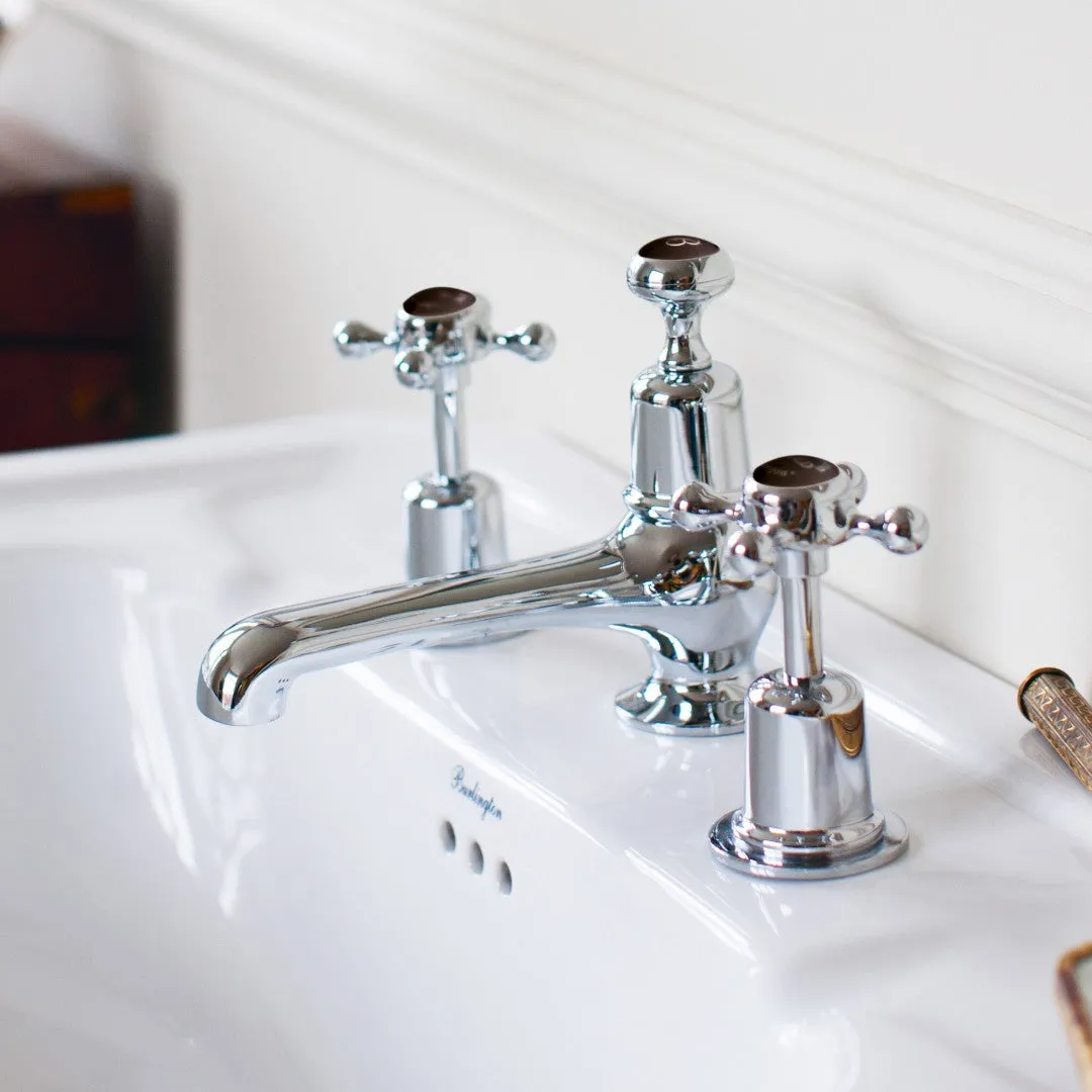 Burlington Claremont 3 Tap Hole Basin Mixer With Pop-Up Waste
