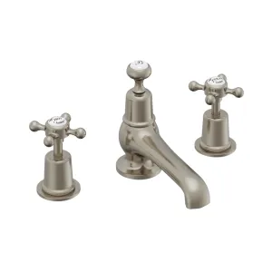 Burlington Claremont 3 Tap Hole Basin Mixer With Pop-Up Waste