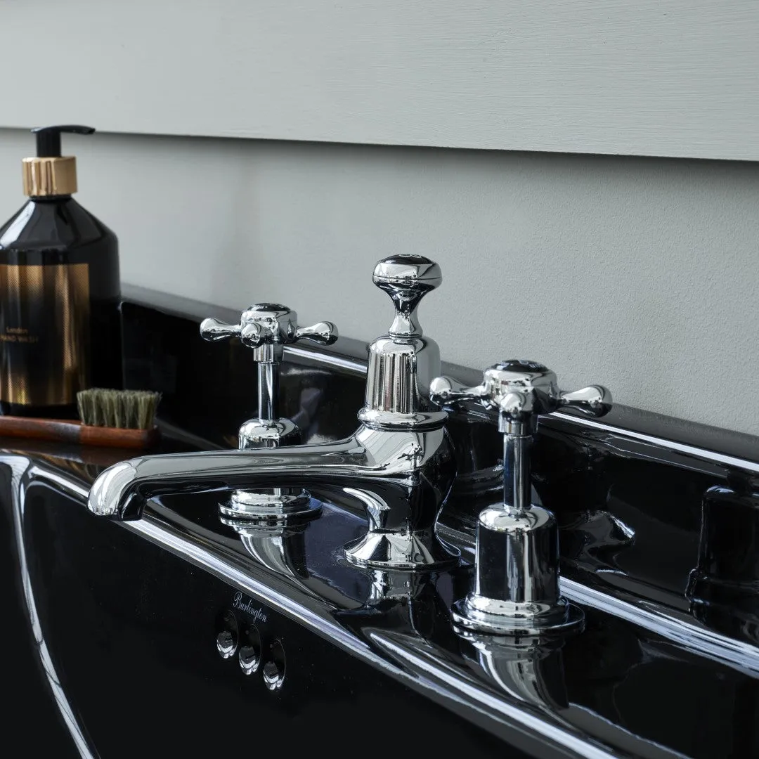 Burlington Claremont 3 Tap Hole Basin Mixer With Pop-Up Waste