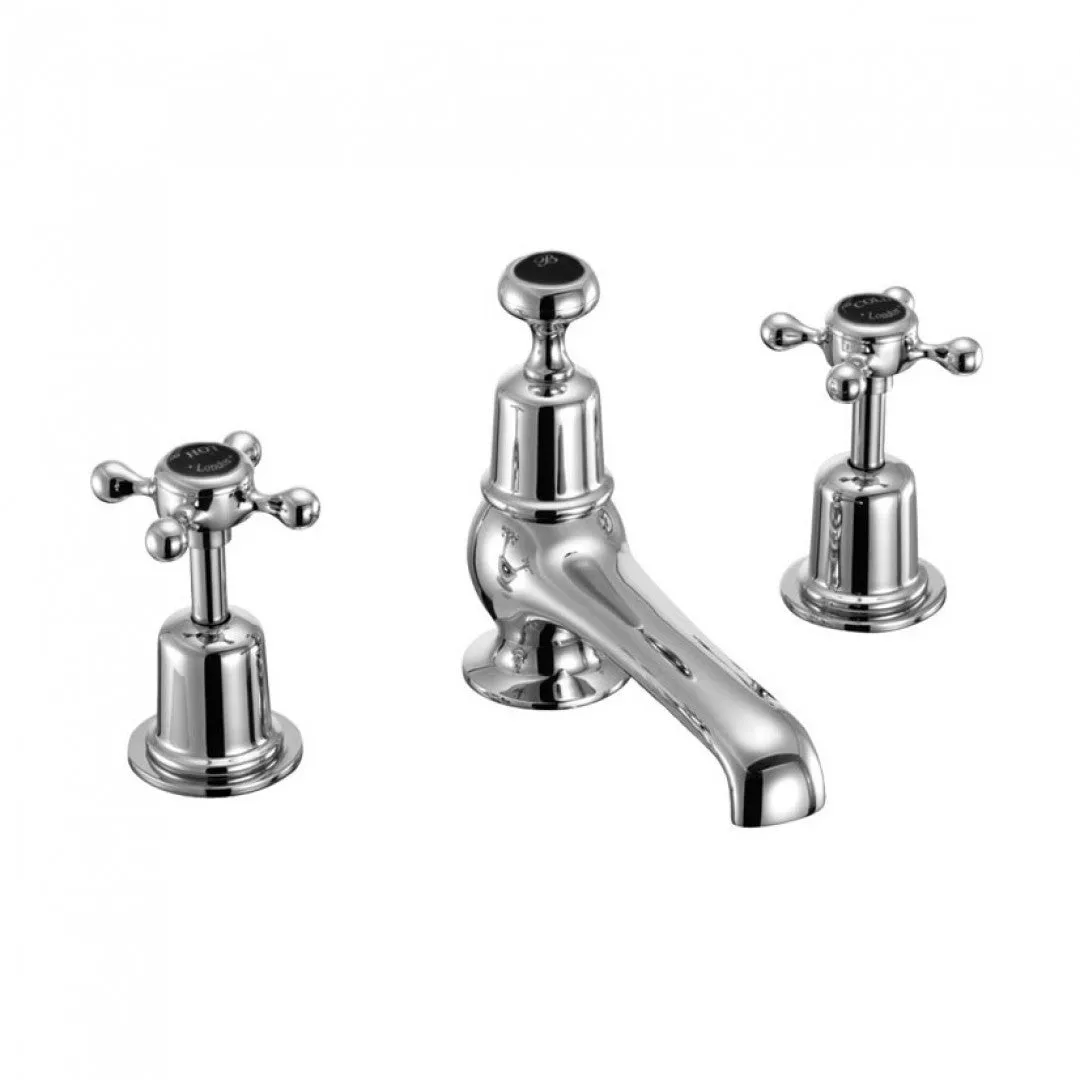 Burlington Claremont 3 Tap Hole Basin Mixer With Pop-Up Waste
