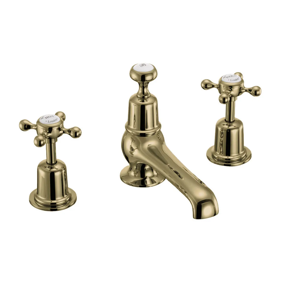 Burlington Claremont 3 Tap Hole Basin Mixer With Pop-Up Waste