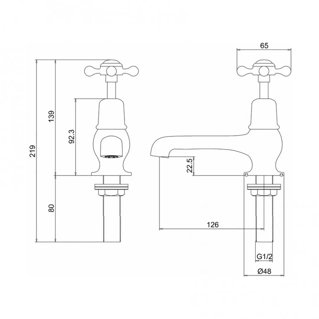 Burlington Claremont 5 Inch Basin Taps