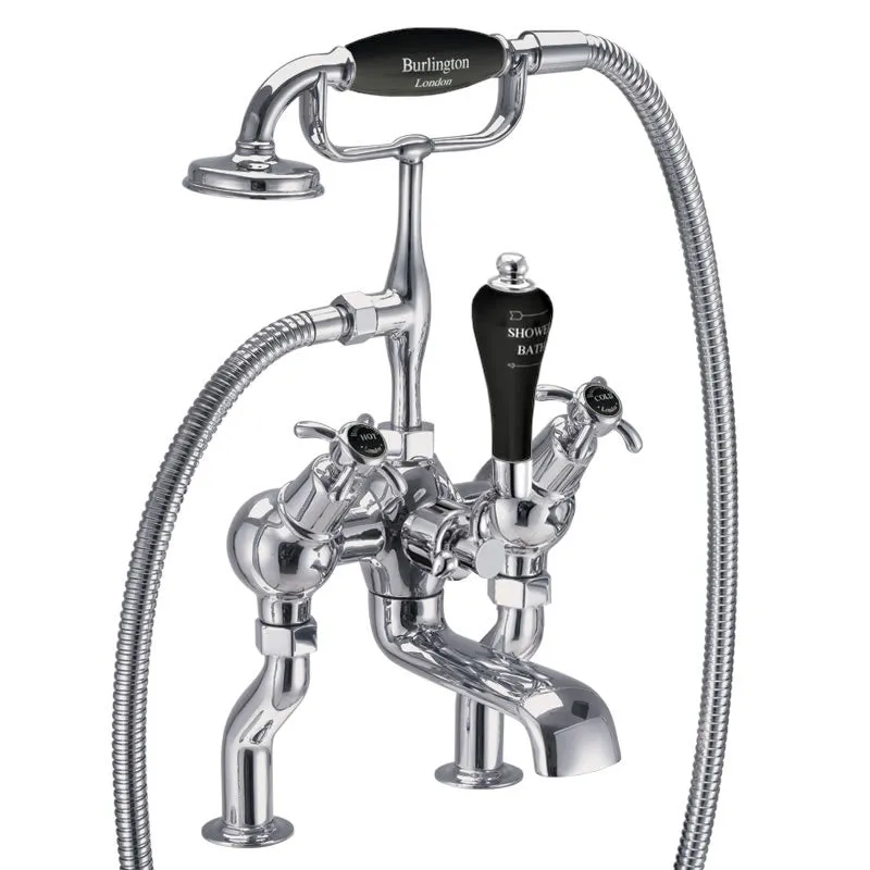 Burlington Claremont Angled Deck Mounted Bath Shower Mixer With S Adjuster