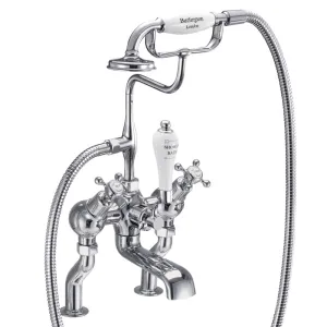 Burlington Claremont Angled Deck Mounted Bath Shower Mixer With S Adjuster
