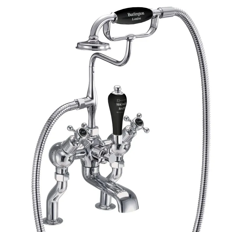 Burlington Claremont Angled Deck Mounted Bath Shower Mixer With S Adjuster