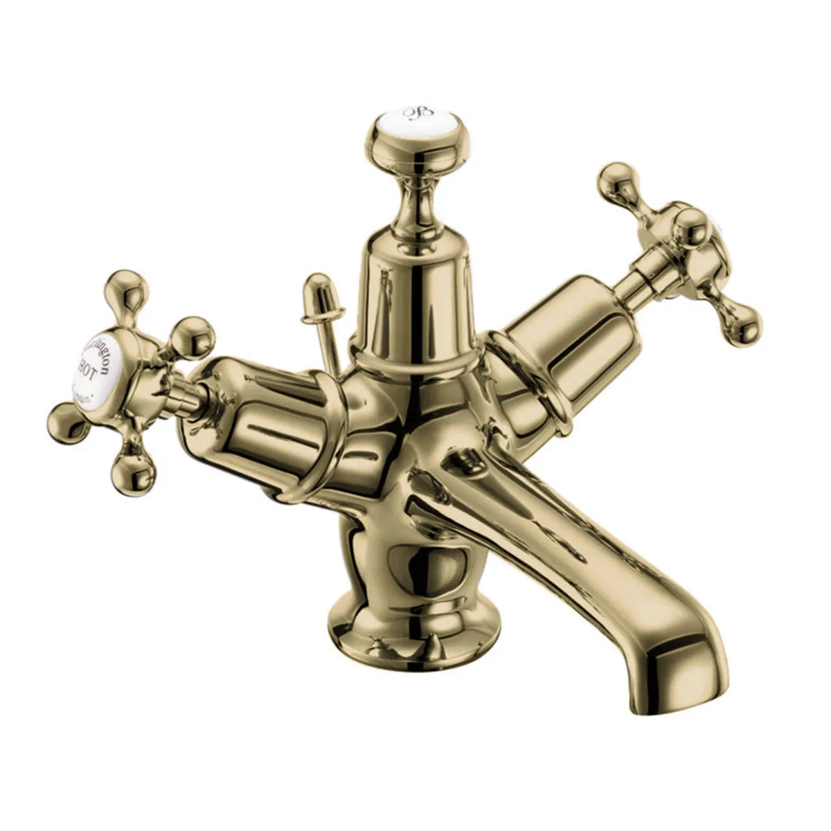 Burlington Claremont Basin Mixer With Pull Rod Lever Waste