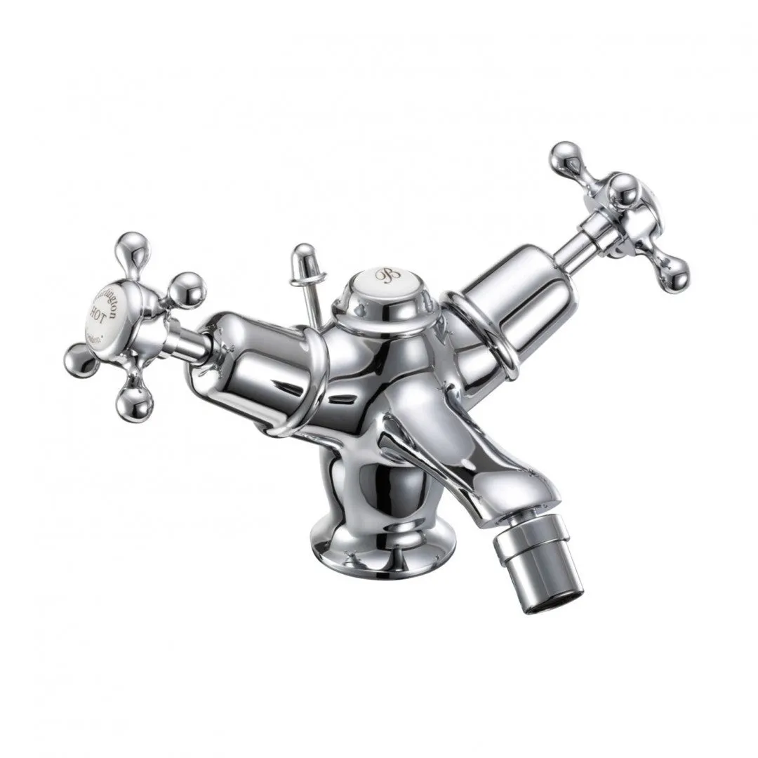 Burlington Claremont Bidet Mixer With High Central Indice and Pull Rod Lever Waste