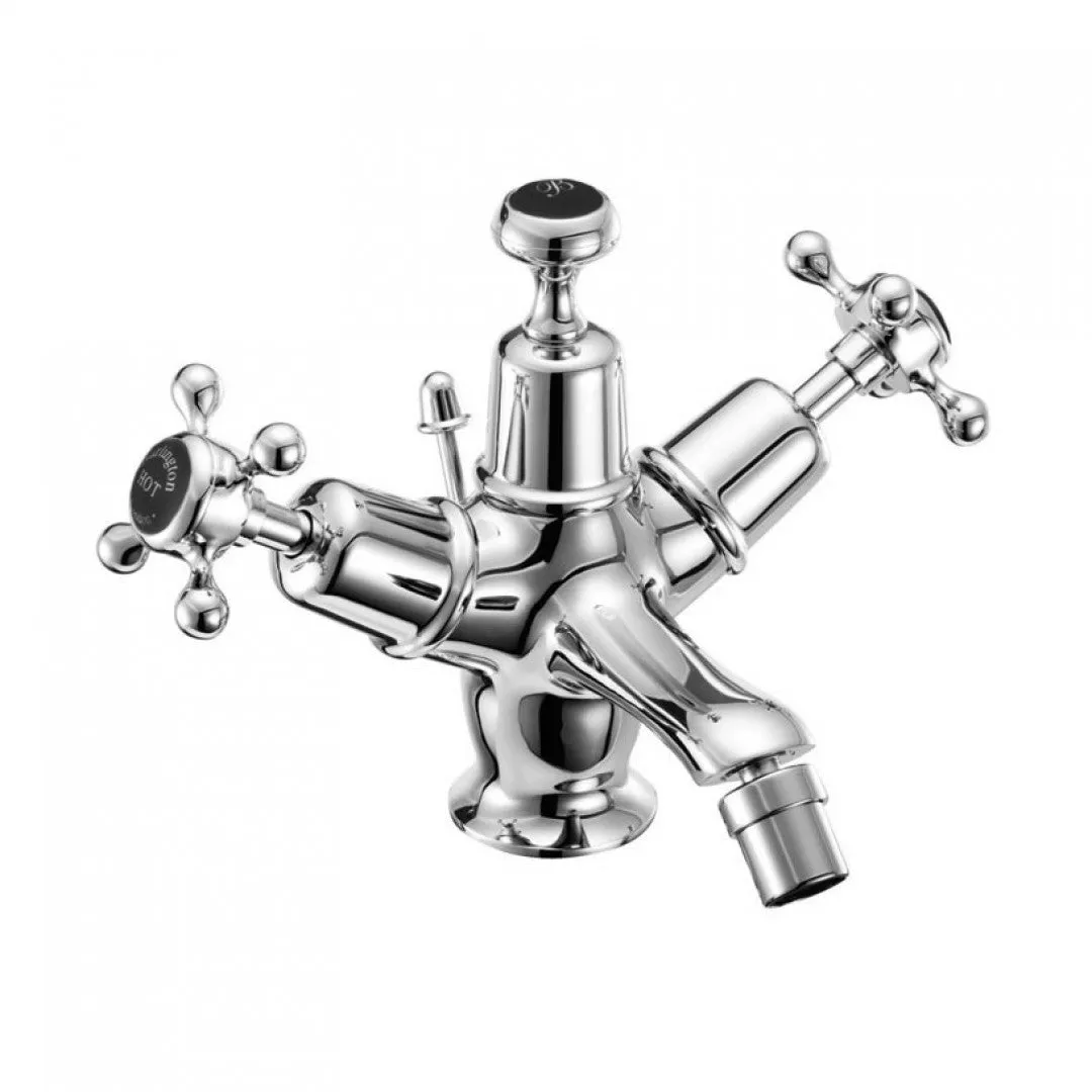 Burlington Claremont Bidet Mixer With High Central Indice and Pull Rod Lever Waste
