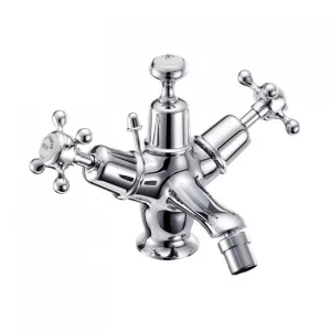 Burlington Claremont Bidet Mixer With High Central Indice and Pull Rod Lever Waste
