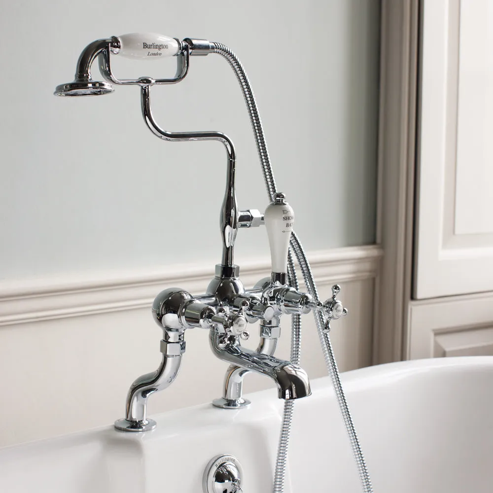 Burlington Claremont Deck Mounted Bath Shower Mixer With S Adjuster