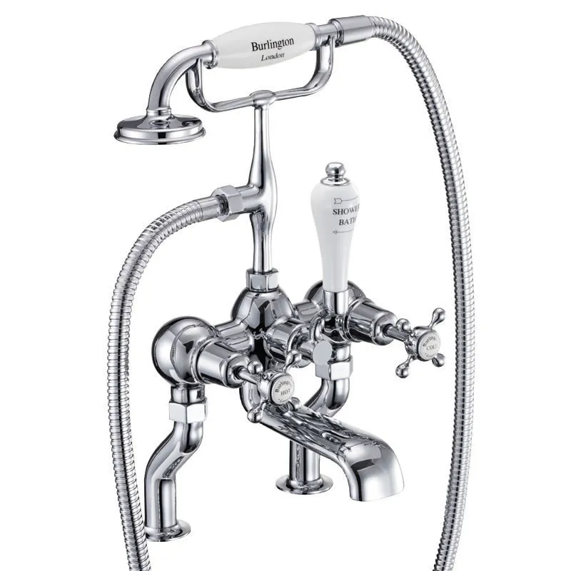 Burlington Claremont Deck Mounted Bath Shower Mixer With S Adjuster