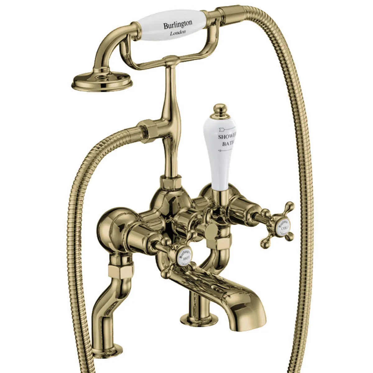 Burlington Claremont Deck Mounted Bath Shower Mixer With S Adjuster