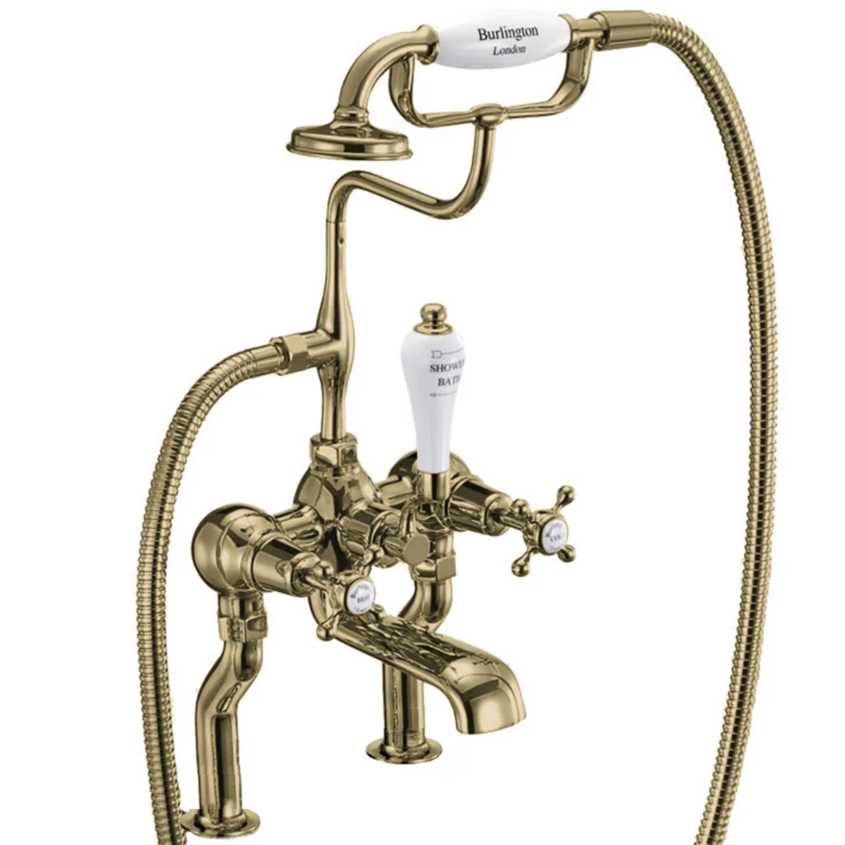 Burlington Claremont Deck Mounted Bath Shower Mixer With S Adjuster