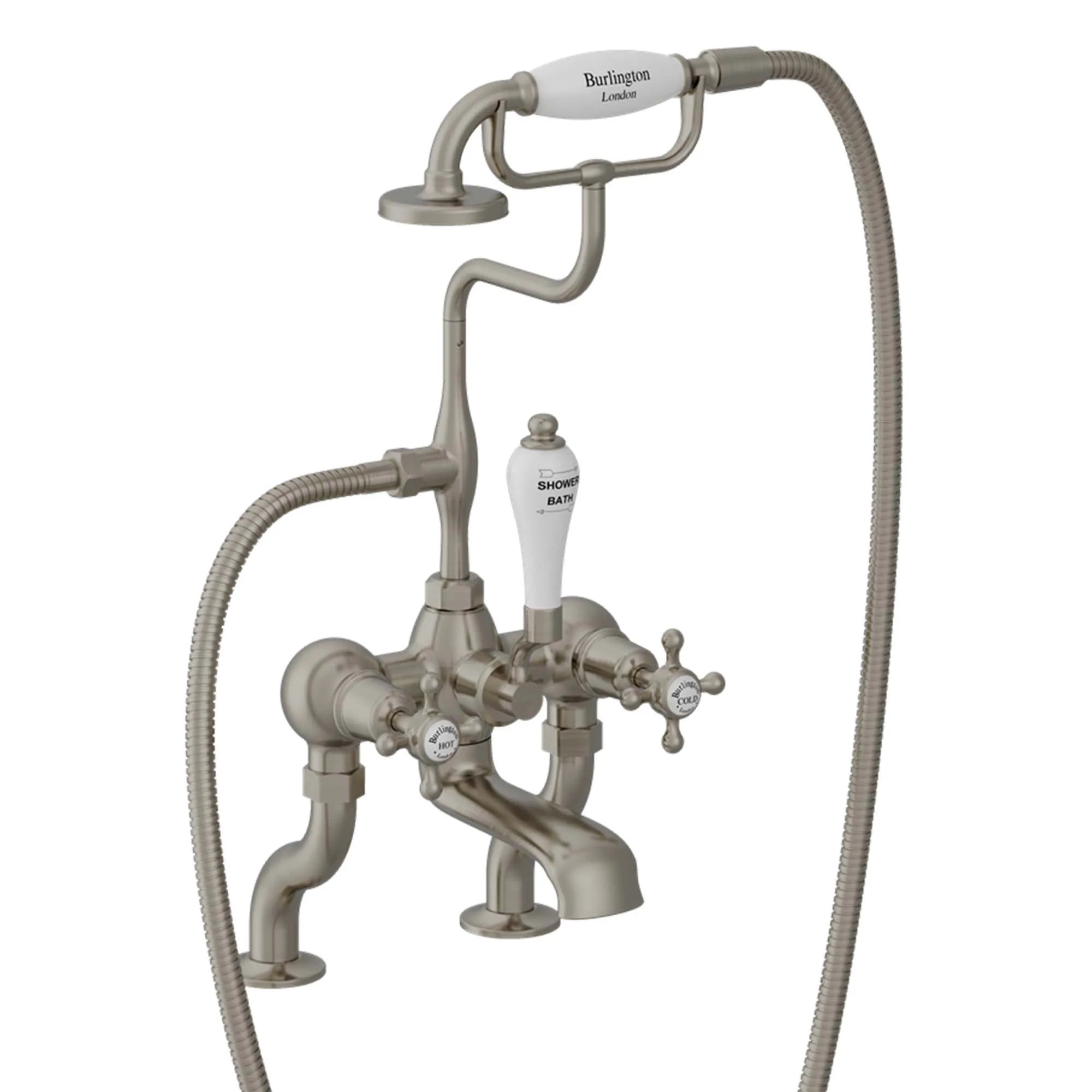 Burlington Claremont Deck Mounted Bath Shower Mixer With S Adjuster