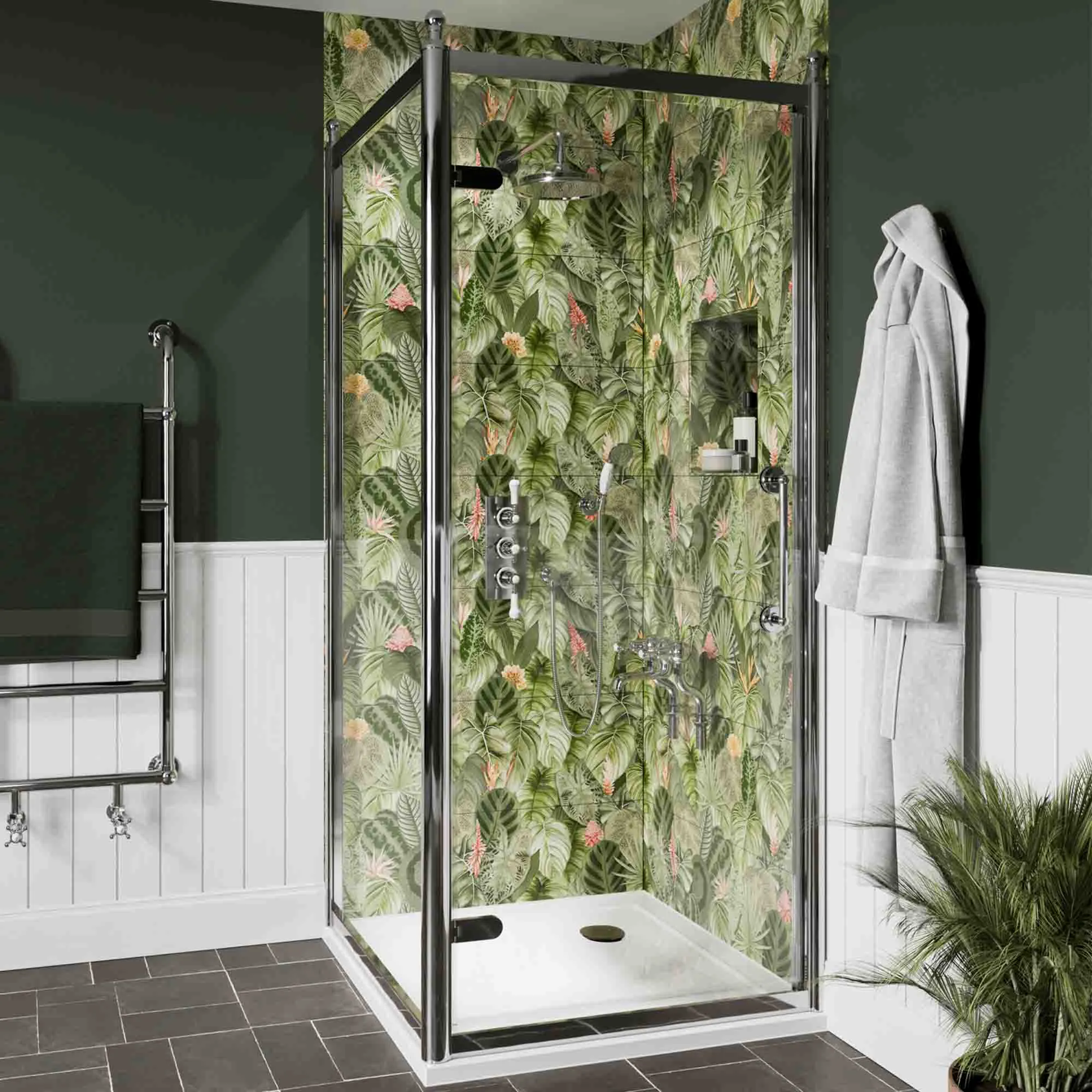 Burlington Classique Hinged Shower Door - Chrome