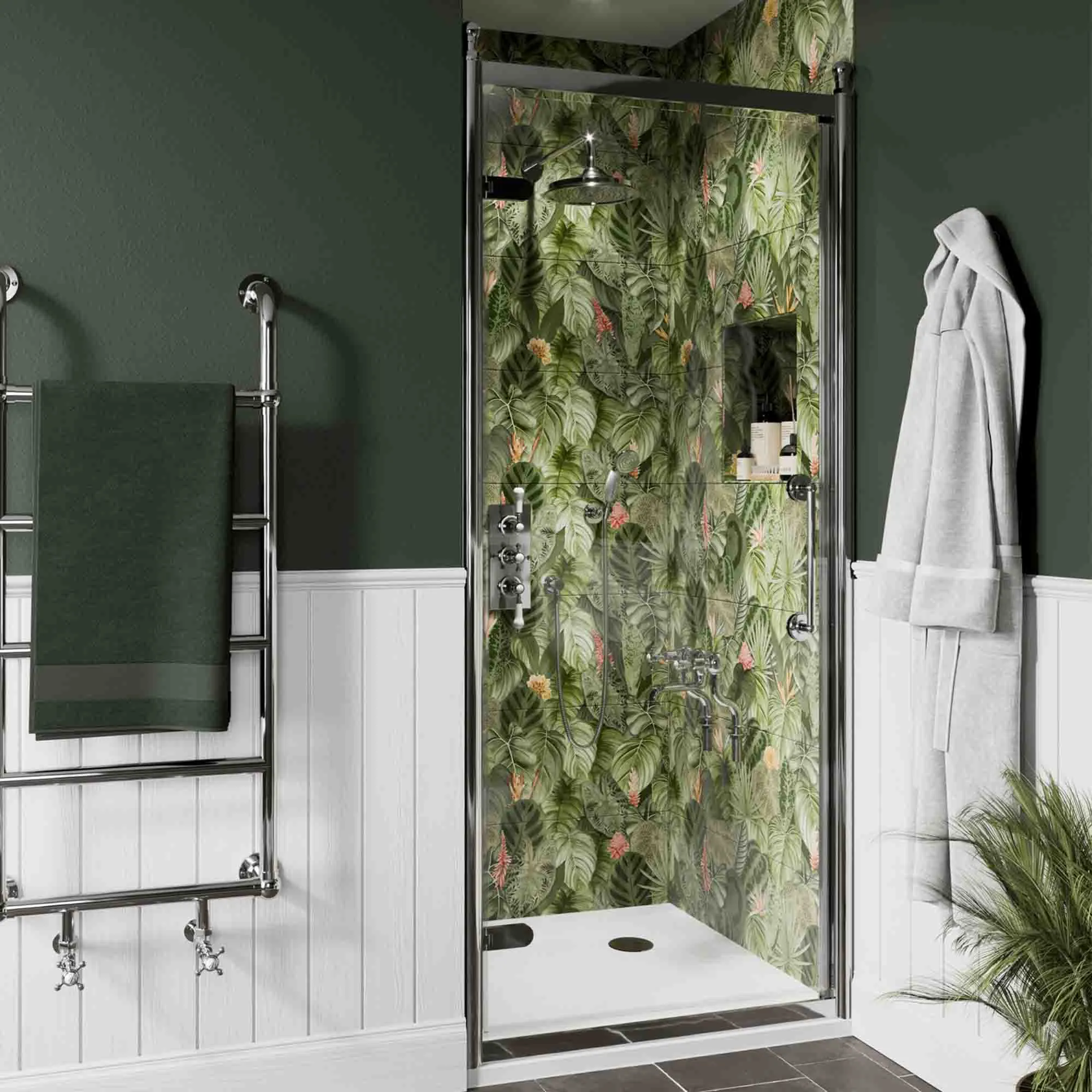 Burlington Classique Hinged Shower Door - Chrome