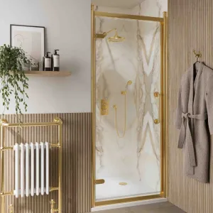 Burlington Classique Hinged Shower Door - Gold
