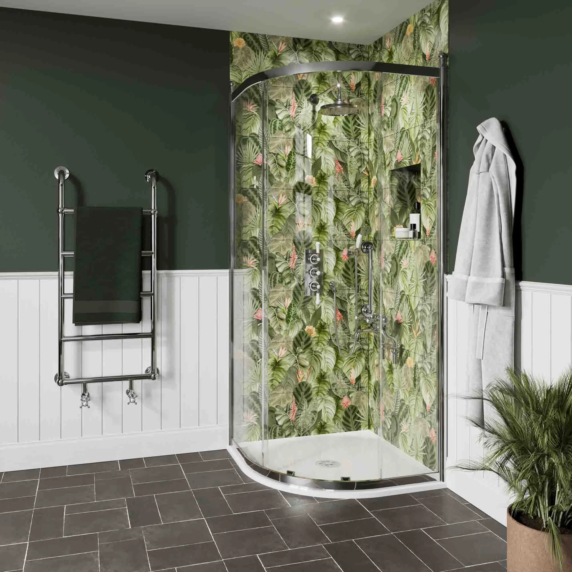 Burlington Classique Quadrant Sliding Shower Door - Chrome
