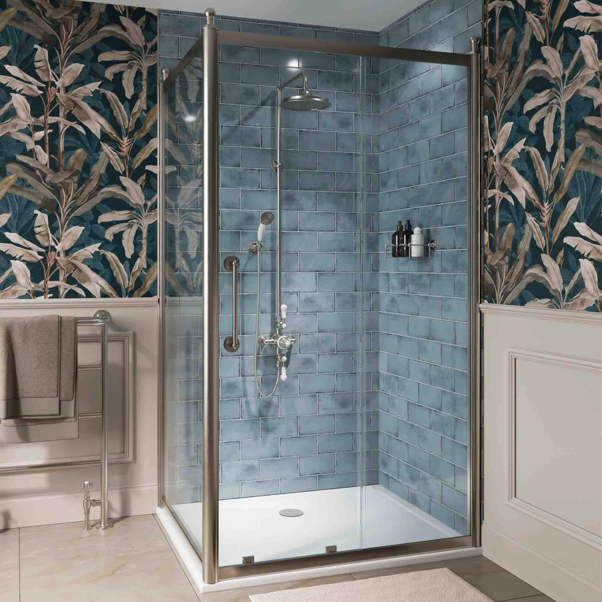 Burlington Classique Sliding Shower Door - Brushed Nickel