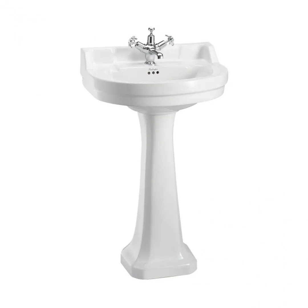 Burlington Edwardian 560 White Round Basin With Standard Pedestal