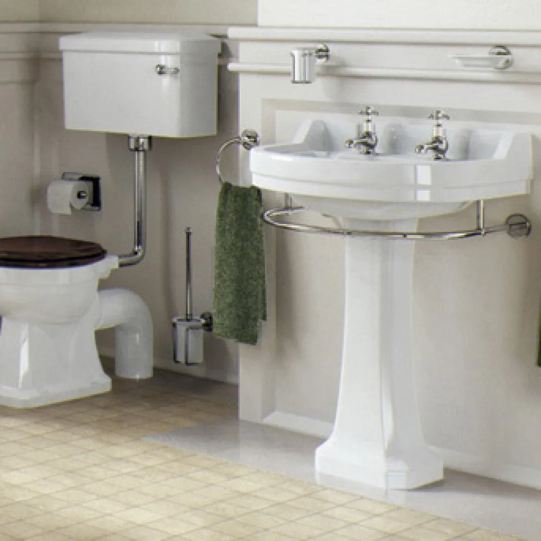 Burlington Edwardian 560 White Round Basin With Standard Pedestal