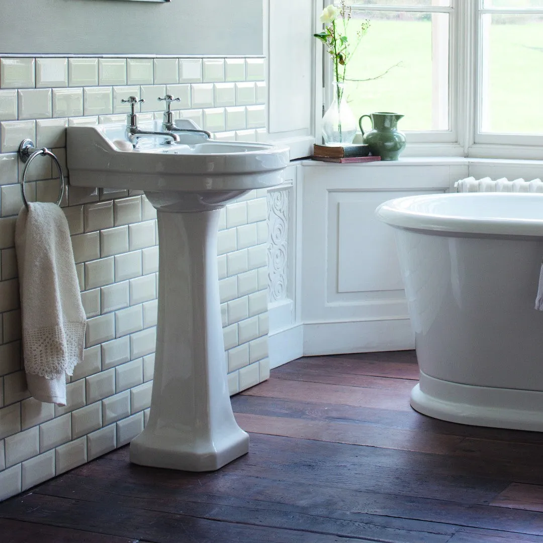 Burlington Edwardian 560 White Round Basin With Standard Pedestal