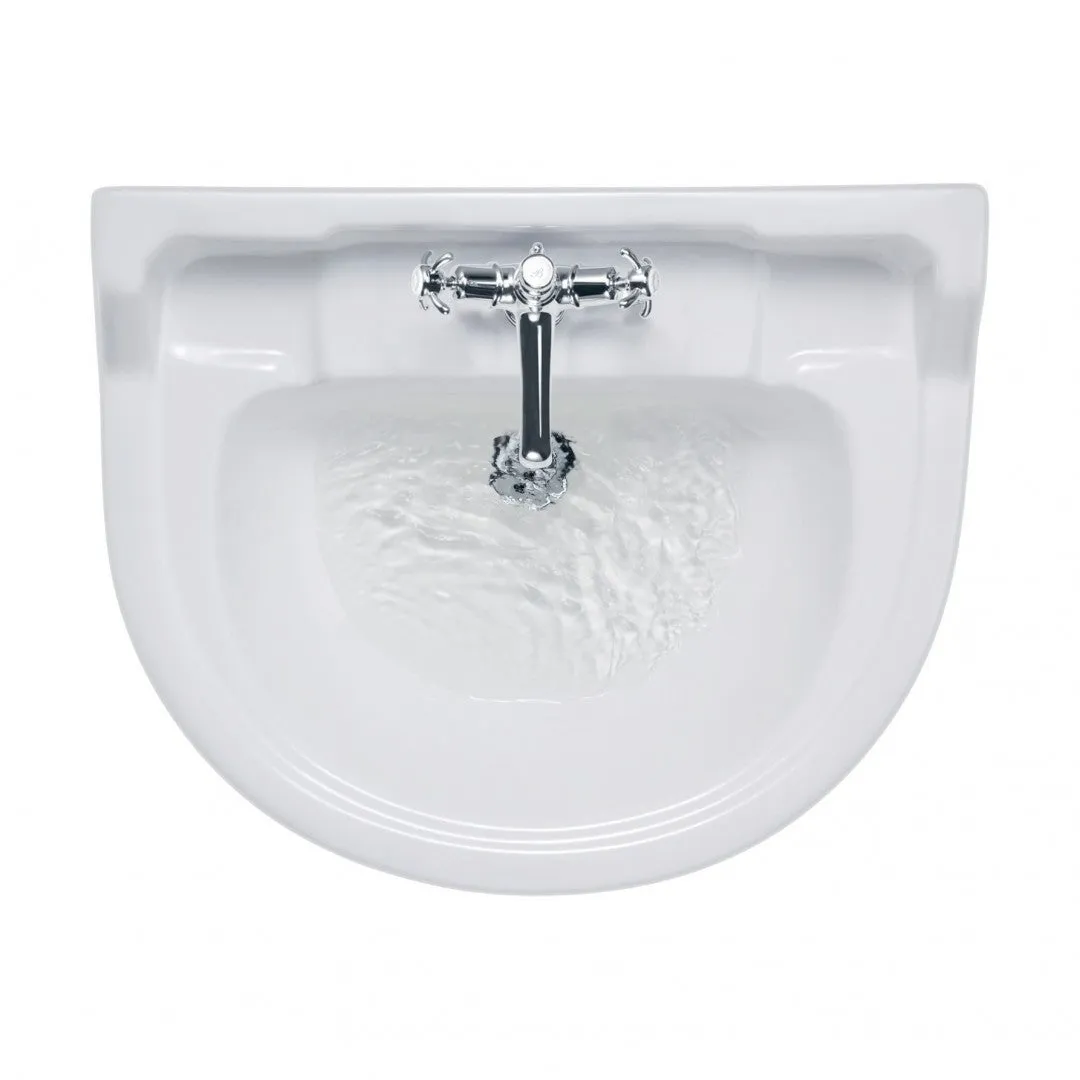Burlington Edwardian 560 White Round Basin With Standard Pedestal