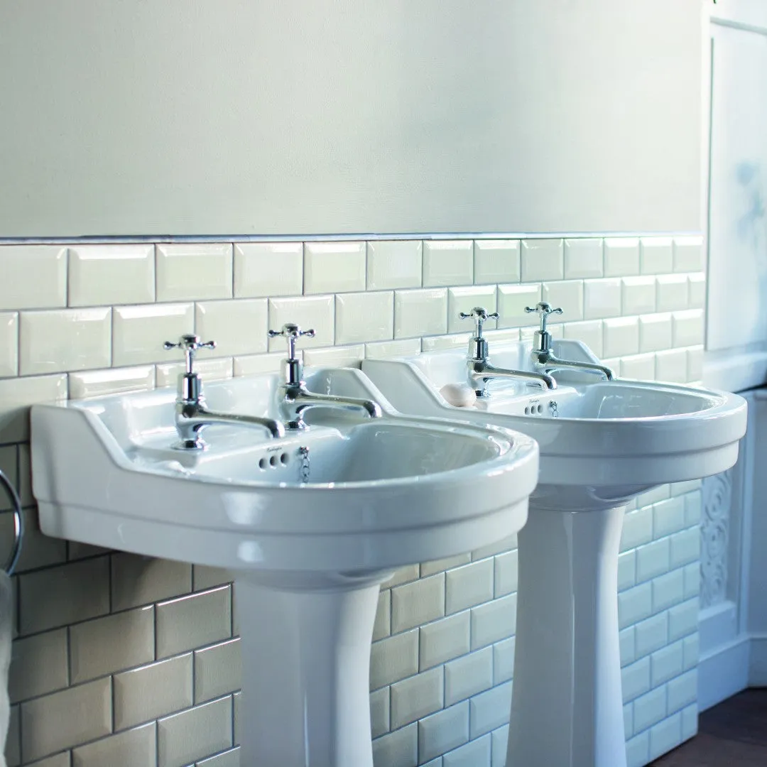 Burlington Edwardian 560 White Round Basin With Standard Pedestal