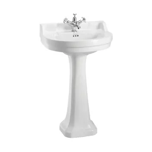 Burlington Edwardian 560 White Round Basin With Standard Pedestal